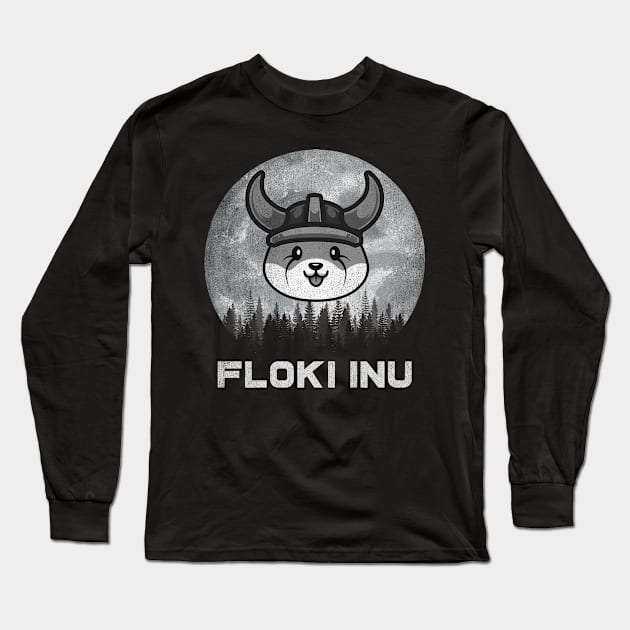 Vintage Floki Inu Coin To The Moon Floki Army Crypto Token Cryptocurrency Blockchain Wallet Birthday Gift For Men Women Kids Long Sleeve T-Shirt by Thingking About